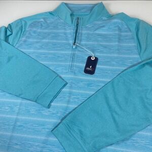 Johnnie-O Bert Performance Pullover Shirt Mens M‎ Baja Blue 1/4 Zip Lo Golf